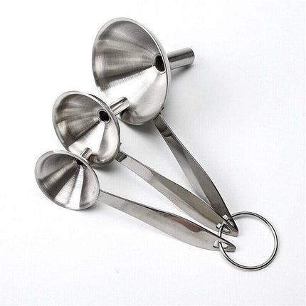 3Pcs Stainless Steel Specialist Funnel Hopper Filter Wide Mouth Canning Kitchen - Aimall