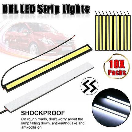 10X 12V Waterproof White DRL LED Strip Lights Bars Camping Caravan Boat Car COB - Aimall