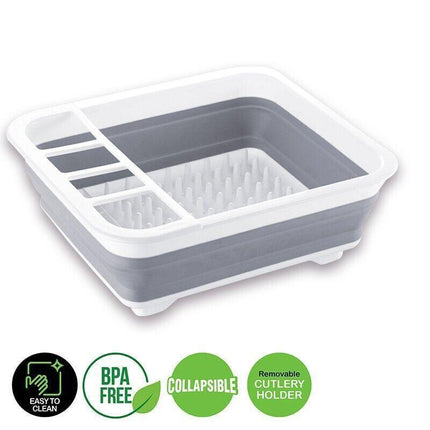 Home Master Collapsible Dish Drainer Small Spaces Camping Caravan 36.5 x 31.4CM - Aimall