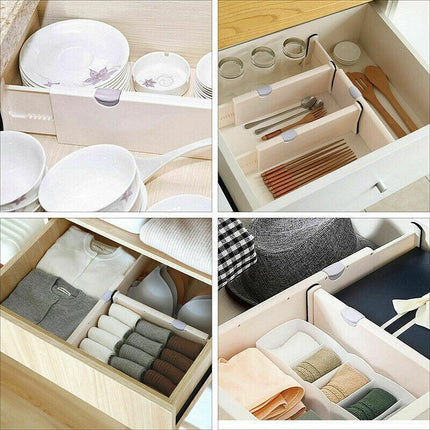 2/4 Pcs Expandable Drawer Divider Adjustable Storage Organizer Kitchen Organizer - Aimall