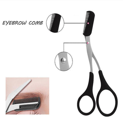 Eyebrow Razor Set Trimmer Shaver Scissors spooley Dermaplaning Tweezers AU - Aimall