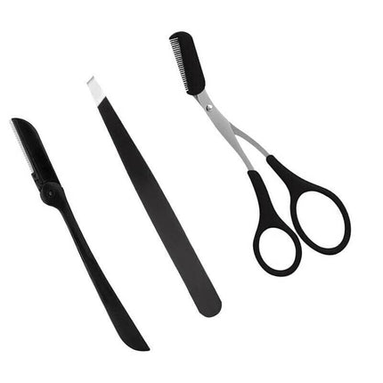 Eyebrow Razor Set Trimmer Shaver Scissors spooley Dermaplaning Tweezers AU - Aimall