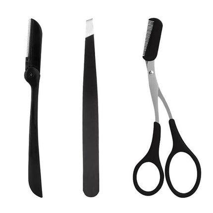 Eyebrow Razor Set Trimmer Shaver Scissors spooley Dermaplaning Tweezers AU - Aimall