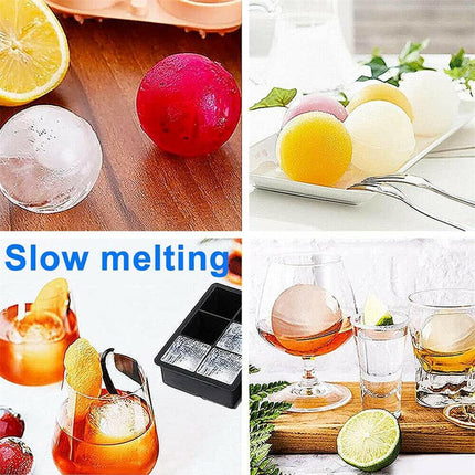 4pcs Large Ice Ball Maker Big Silicone Mold Sphere Whiskey Round Mould DIY 5cmAU - Aimall