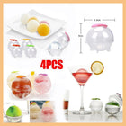 4pcs Large Ice Ball Maker Big Silicone Mold Sphere Whiskey Round Mould DIY 5cmAU - Aimall
