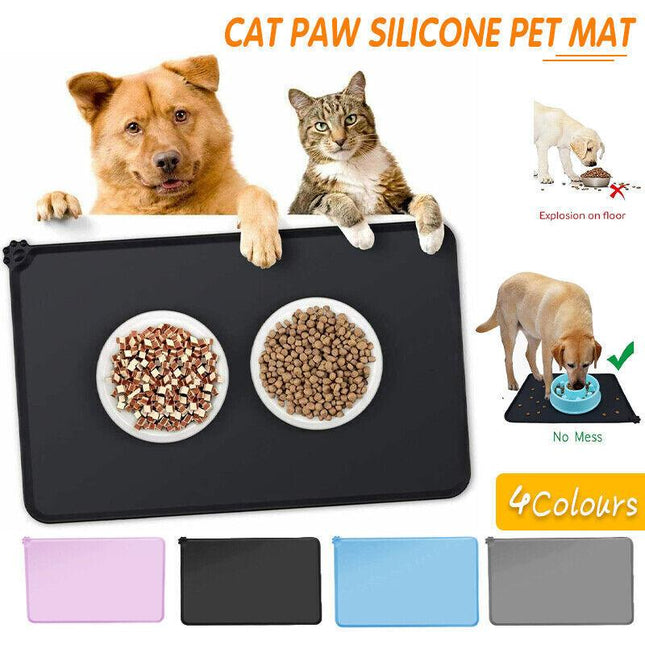 Qttie Silicone Feeding Food Mat for Dog Cat Placemat Pet Dish Bowl Easy Clean AU - Aimall
