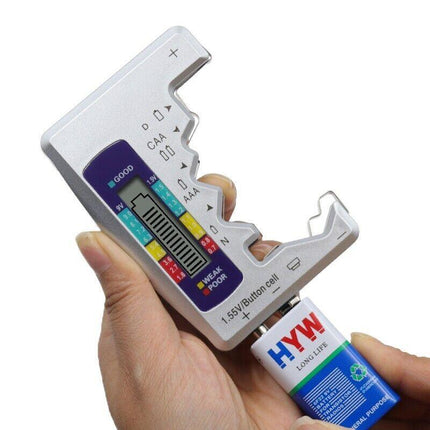 Universal Digital Battery Tester Checker C D N AAA AA 1.5V Button Cell Portable - Aimall