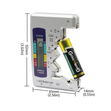 Universal Digital Battery Tester Checker C D N AAA AA 1.5V Button Cell Portable - Aimall