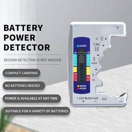 Universal Digital Battery Tester Checker C D N AAA AA 1.5V Button Cell Portable - Aimall