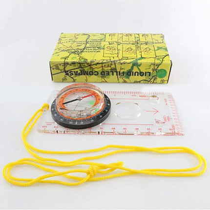 1/2X Orienteering Baseplate Compass Hiking Camping Lensatic Map Tactical Army AU - Aimall