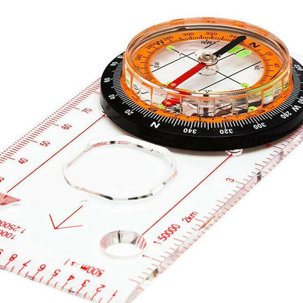 1/2X Orienteering Baseplate Compass Hiking Camping Lensatic Map Tactical Army AU - Aimall