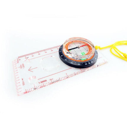 1/2X Orienteering Baseplate Compass Hiking Camping Lensatic Map Tactical Army AU - Aimall