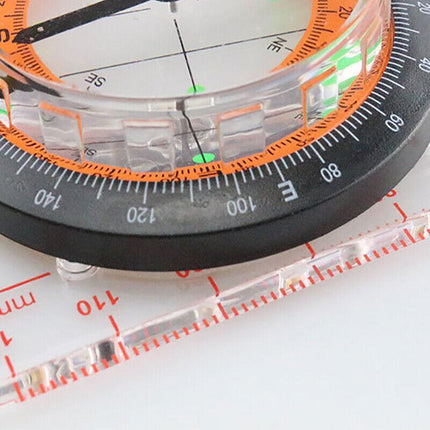 1/2X Orienteering Baseplate Compass Hiking Camping Lensatic Map Tactical Army AU - Aimall