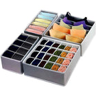 4 PCS/Set Foldable Storage Drawer Organizer Bra Underwear Closet Divider Kit New - Aimall