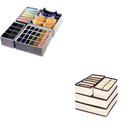 4 PCS/Set Foldable Storage Drawer Organizer Bra Underwear Closet Divider Kit New - Aimall