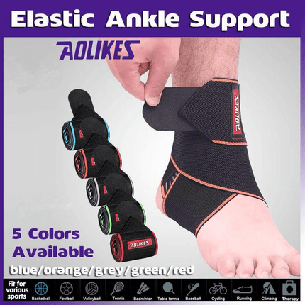 AOLIKES Ankle Brace Support Compression Elastic Foot Wrap Protector Sport AU - Aimall