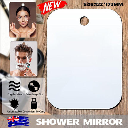 Anti-Fog Fog Free Shower Mirror Fogless Shaving Shave Mirror Bathroom 172X132MM - Aimall