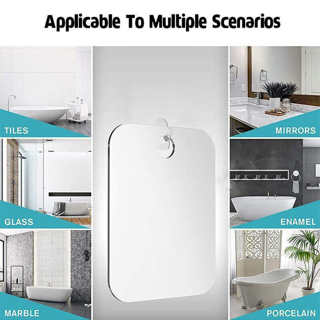 Anti-Fog Fog Free Shower Mirror Fogless Shaving Shave Mirror Bathroom 172X132MM - Aimall