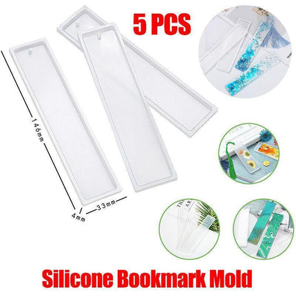 5pcs Rectangle Silicone Bookmark Mold DIY Epoxy Resin Craft Mould Making ToolsAU - Aimall