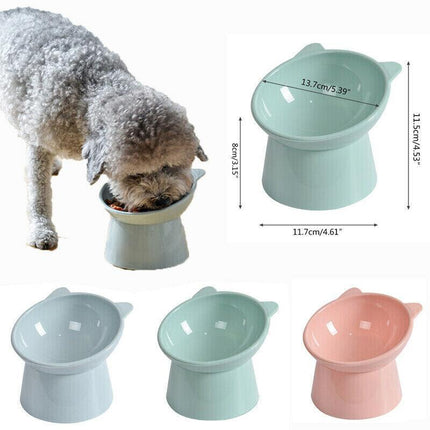 Elevated Pet Bowl Cat Dog Feeder Food Water High-foot Anti Vomiting Tilted Bowl - Aimall