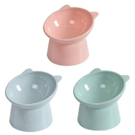 Elevated Pet Bowl Cat Dog Feeder Food Water High-foot Anti Vomiting Tilted Bowl - Aimall