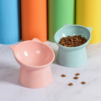 Elevated Pet Bowl Cat Dog Feeder Food Water High-foot Anti Vomiting Tilted Bowl - Aimall