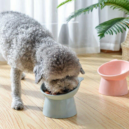 Elevated Pet Bowl Cat Dog Feeder Food Water High-foot Anti Vomiting Tilted Bowl - Aimall