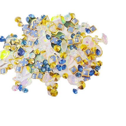 10 Styles Aurora Colorful 3D Nail Art Drill Heart Diamond Crystal AU - Aimall