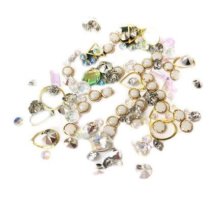 10 Styles Aurora Colorful 3D Nail Art Drill Heart Diamond Crystal AU - Aimall