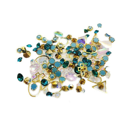 10 Styles Aurora Colorful 3D Nail Art Drill Heart Diamond Crystal AU - Aimall