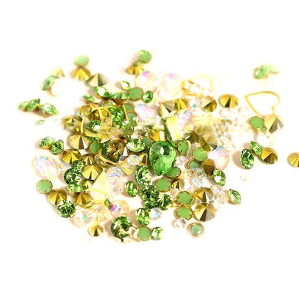 10 Styles Aurora Colorful 3D Nail Art Drill Heart Diamond Crystal AU - Aimall