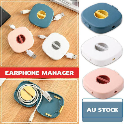 Case Cord Tangle Free Organizer Portable Earphones Manager Wire Winder Cable AU - Aimall