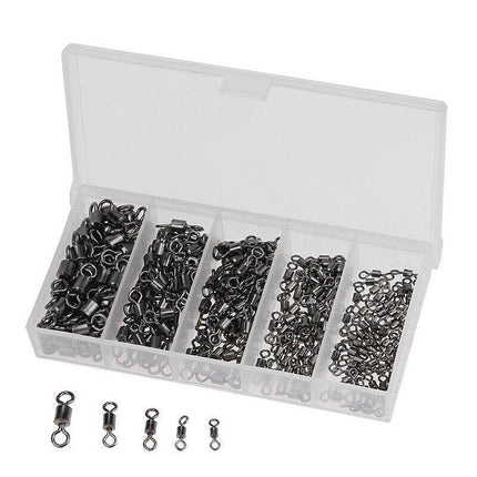 250PCS/Box Fishing Ball Bearing Swivels Solid Ring Hooks Connectors Tackle Tools - Aimall