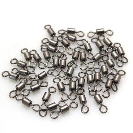 250PCS/Box Fishing Ball Bearing Swivels Solid Ring Hooks Connectors Tackle Tools - Aimall