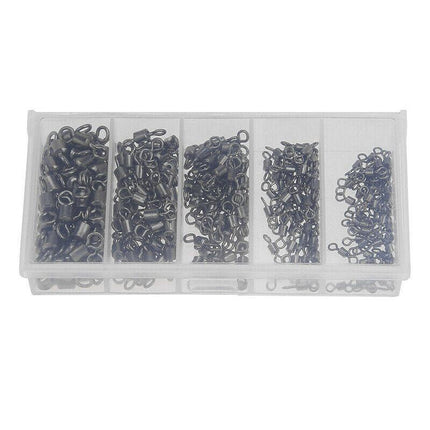 250PCS/Box Fishing Ball Bearing Swivels Solid Ring Hooks Connectors Tackle Tools - Aimall