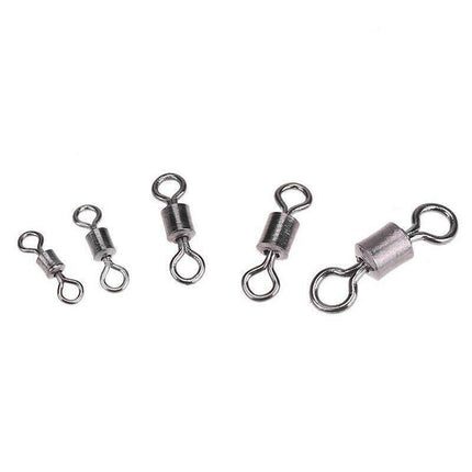 250PCS/Box Fishing Ball Bearing Swivels Solid Ring Hooks Connectors Tackle Tools - Aimall