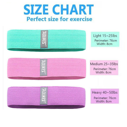 AOLIKES Set 3 Resistance Booty Bands Hip Circle Loop Bands Workout Exercise AU - Aimall