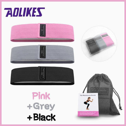 AOLIKES Set 3 Resistance Booty Bands Hip Circle Loop Bands Workout Exercise AU - Aimall