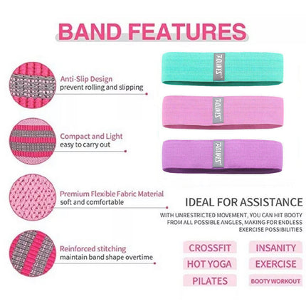 AOLIKES Set 3 Resistance Booty Bands Hip Circle Loop Bands Workout Exercise AU - Aimall