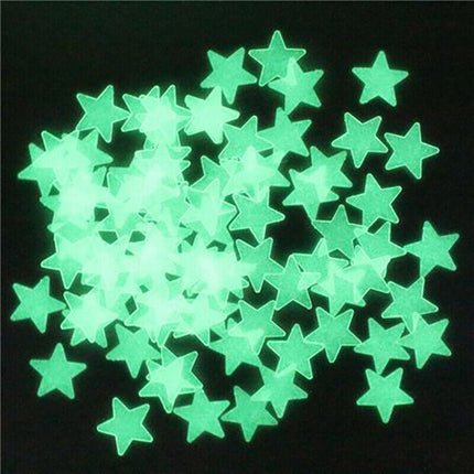 100 Pieces Glow In The Dark Stars Wall Stickers Luminous Stars Decal Kids Room - Aimall