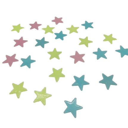 100 Pieces Glow In The Dark Stars Wall Stickers Luminous Stars Decal Kids Room - Aimall