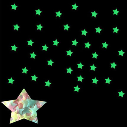 100 Pieces Glow In The Dark Stars Wall Stickers Luminous Stars Decal Kids Room - Aimall