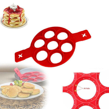 Silicone Non Stick Flipper Pancake Pan Perfect Breakfast Maker Egg Omelette Tool - Aimall