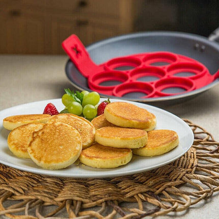 Silicone Non Stick Flipper Pancake Pan Perfect Breakfast Maker Egg Omelette Tool - Aimall