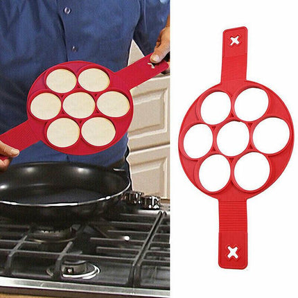 Silicone Non Stick Flipper Pancake Pan Perfect Breakfast Maker Egg Omelette Tool - Aimall