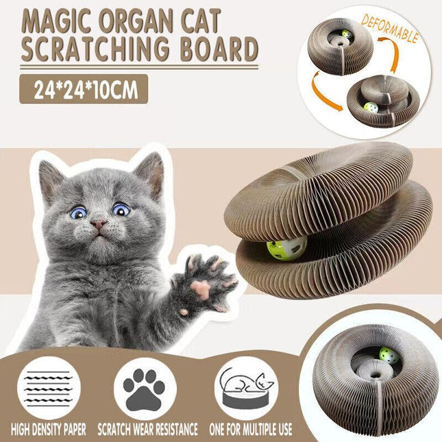 Magic Organ Cat Scratching Board Grab Board--Comes With A Toy Bell Ball AU Stock - Aimall