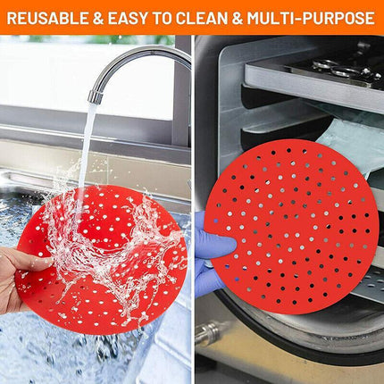 Reusable Air Fryer Liners Non-Stick Silicone Air Fryer Basket Mat Round AU Stock - Aimall