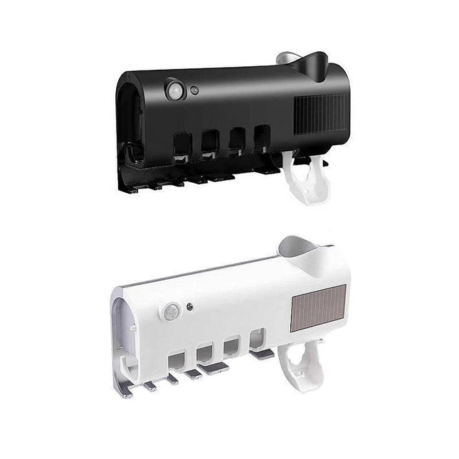 Toothbrush Holder With UV Steriliser Automatic Toothpaste Dispenser Squeezers - Aimall