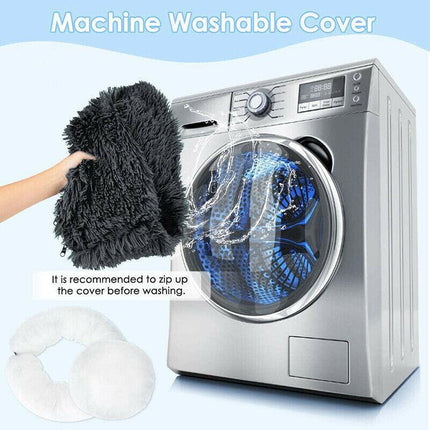 Dog Cat Pet Calming Bed Washable ZIPPER Cover Warm Soft Plush Round Sleeping AU - Aimall