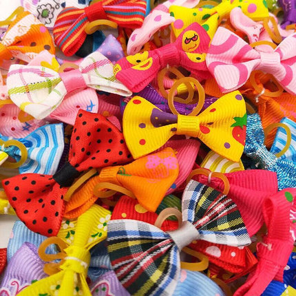 20PCS Pet Small Dog Hair Bows Rubber Bands Puppy Cat Grooming Accessory Set AU - Aimall